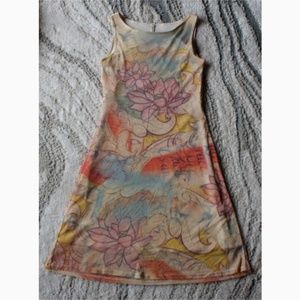 S-Twelve Lotus Flower Graffiti Sheath Dress